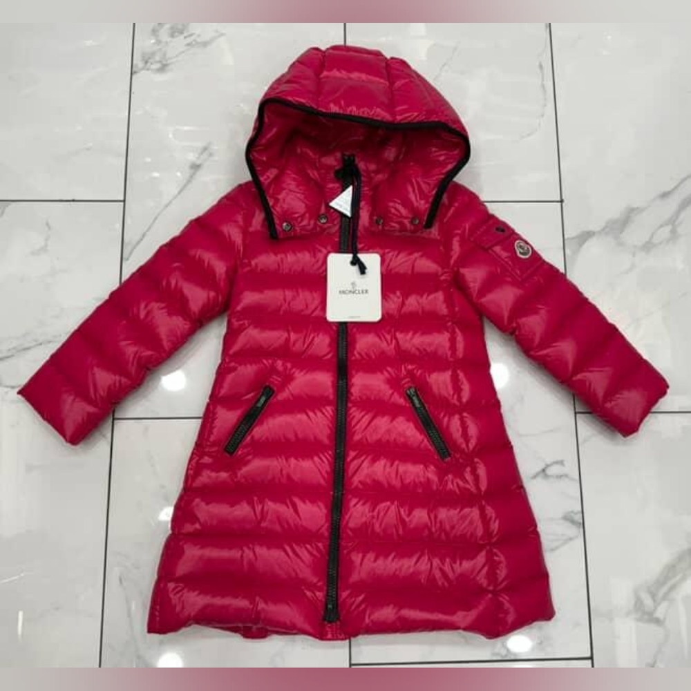 Kids Moncler Moka Giubbotto Long Pink Down Puffer Parka Enfant  (RETAIL $765)